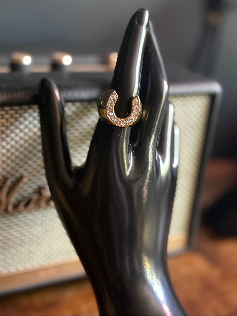 Gold Horseshoe Statement Ring - Women's Jewelry 9.5 - Picture 4 of 5